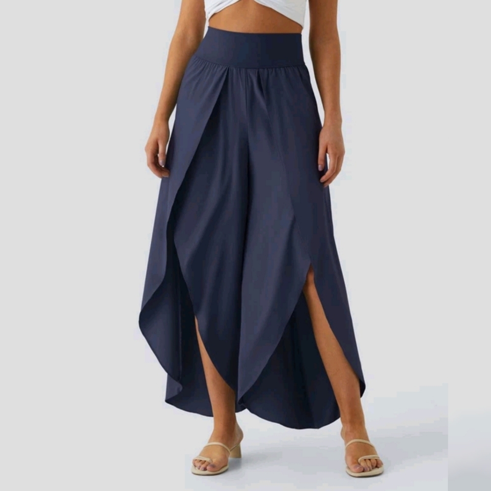 Halara Breezeful Wide Leg Palazzo Pants MP Dark Blue NEW